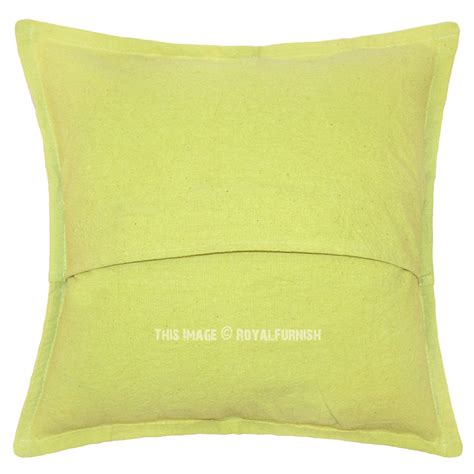 If you want to make. Light Green Mirror Embroidered Cotton Throw Accent Pillow Cover - RoyalFurnish.com