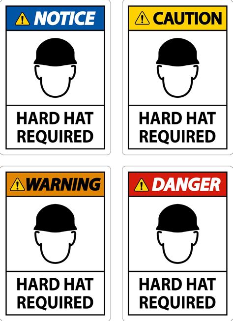 Caution Hard Hat Required Sign On White Background 19642852 Vector Art
