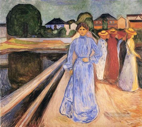 Women On The Bridge 1902 Edvard Munch Expressionism Painting In Oil For