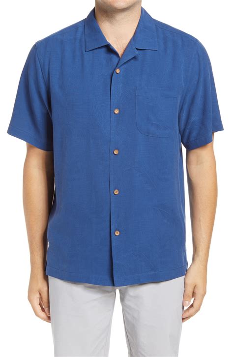 Tommy Bahama Hail Mary Short Sleeve Silk Button Up Camp Shirt In Blue
