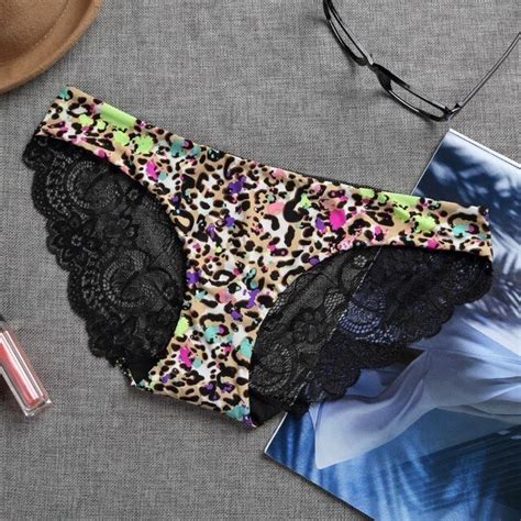 buy women s sexy lace leopard print pantie seamless underwear briefs silk for