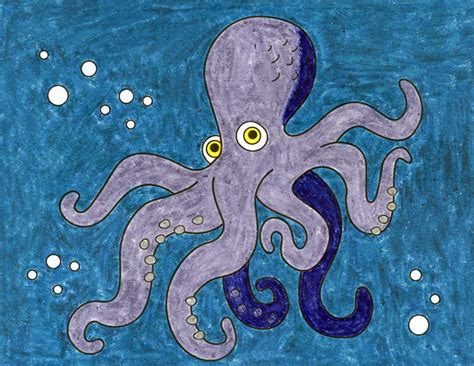 simple easy methods to draw an octopus tutorial and octopus coloring web page artshow24