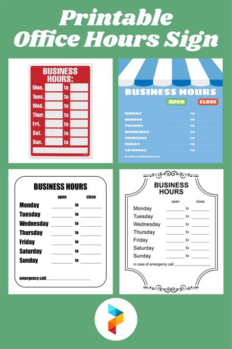 10 Best Free Printable Business Hours Sign Template Printablee Com