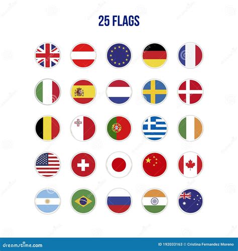 World Most Popular Rounded Flags Stock Vector Illustration Of Circle