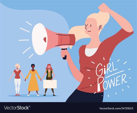 Girl Power Female Movement Announcement Royalty Free Vector