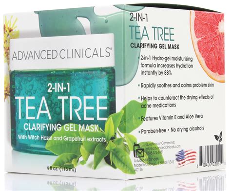 Advanced Clinicals Tea Tree Oil Skin Care Set 18oz Serum And 4oz Gel