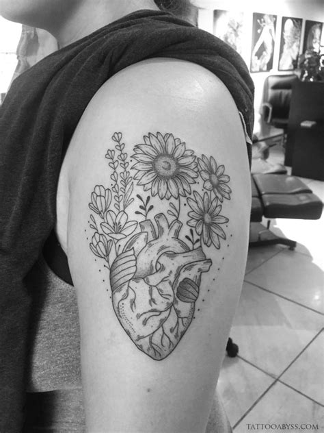 Floral Heart Tattoo Abyss Montreal