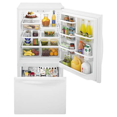 Whirlpool Wrb322dmbw 22 Cu Ft White Bottom Freezer Refrigerator With