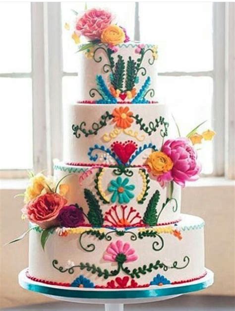 55 Colorful Festive Fiesta Mexican Wedding Ideas Hmp Fiesta Cake Cool Wedding Cakes