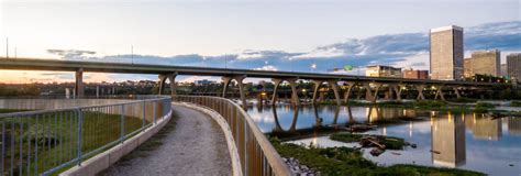 Flood walls are mainly used on locations where space is scarce, such as cities or where building levees or dikes (dykes) would interfere with other interests, such as existing build. Floodwall Park