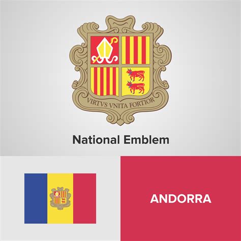 Andorra National Emblem Map And Flag 343907 Vector Art At Vecteezy