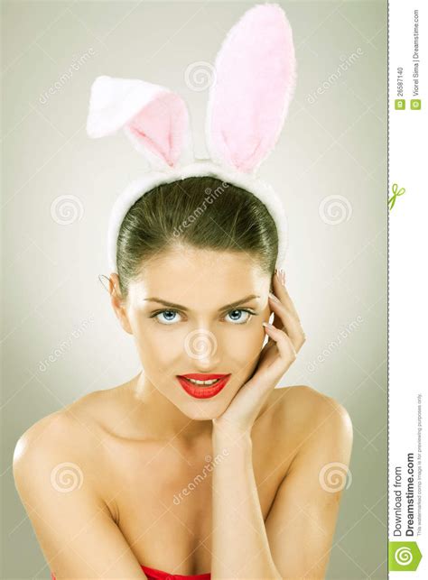 Conversion of the sims 3 bunny hat for adults! Smiling Beautiful Woman Wearing Bunny Ears Stock Photo - Image: 26587140