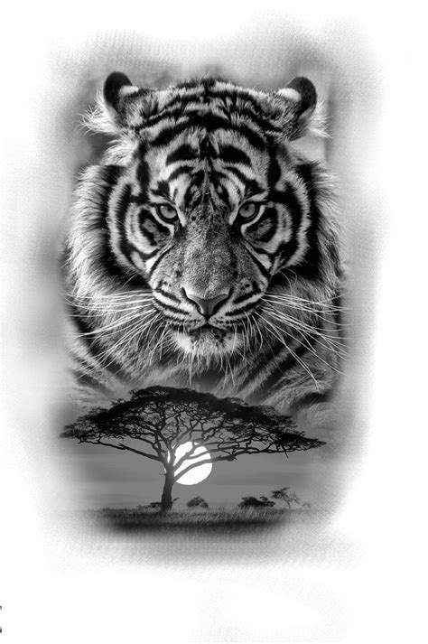 тигр эскиз Tiger tattoo design Tiger tattoo Cat tattoo