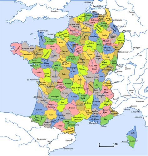 Map Of The Departments Of France In 1801 The So Called Natural