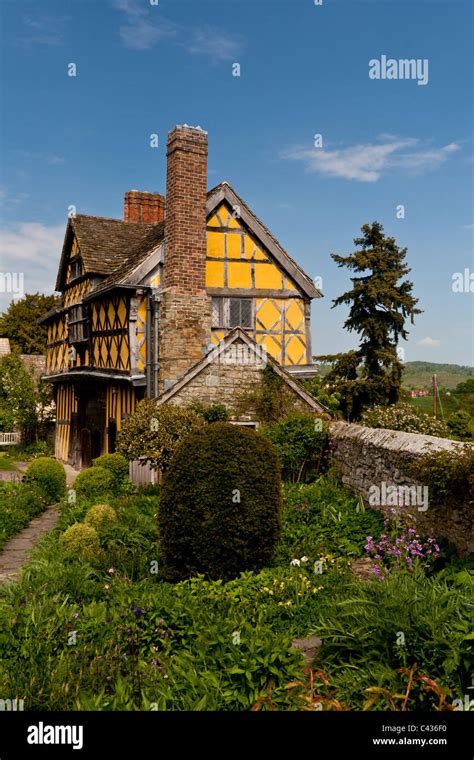 Elizabethan Timber Framed Historic Gatehouse And Gardens At Stokesay