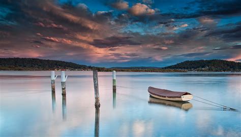 Wallpaper Longexposure Sunset Clouds Canon Boat Australia Nsw