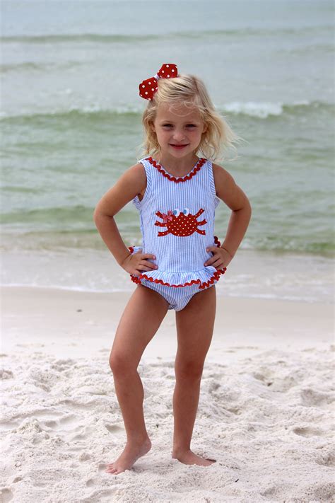 Seersucker Crab Swimsuit From Smocked Auctions For Years Later But