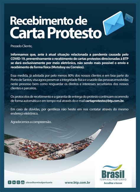 Recebimento De Carta Protesto Covid 19 Brasil Terminal Portuário