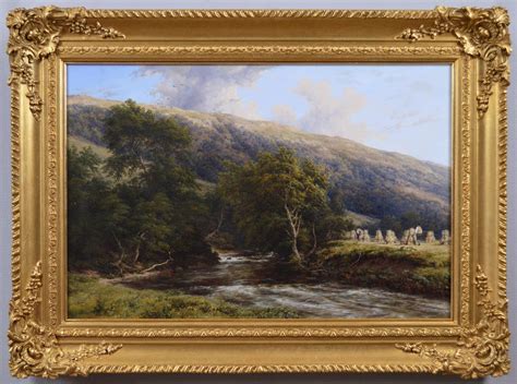Thomas Thomas 19th Century Landscape Oil Painting Of Figures With