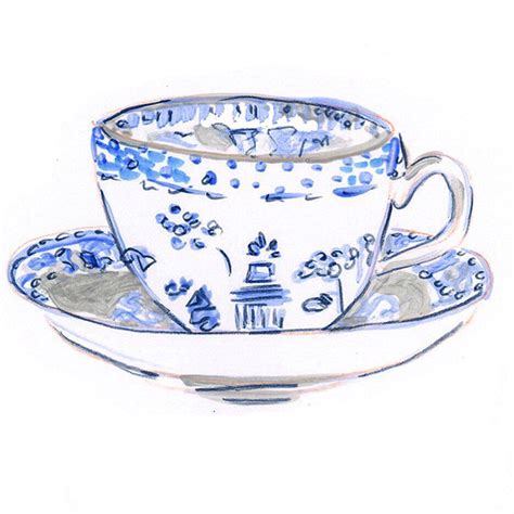 Vintage Teacups Clip Art Collection Watercolor Clip Art Teatime