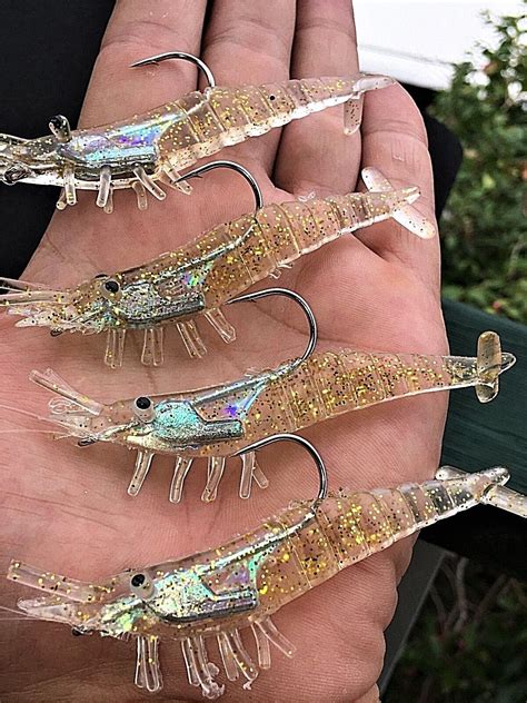 8 X Rigged Prawn Shrimp Fishing Lure Soft Plastic Baits Lure Flathead