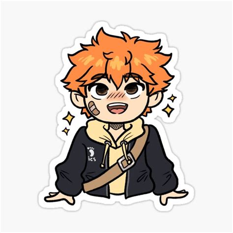 Hinata Excited Haikyuu Sticker For Sale By Sketchsoot Redbubble