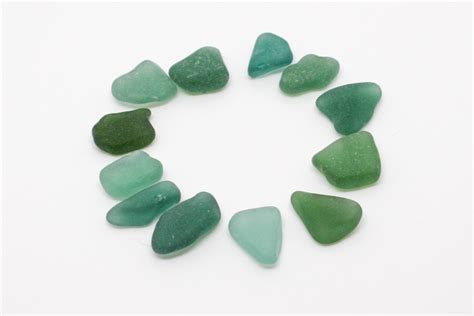 Teal Sea Glass 12 Pcs Genuine Beach Glass Flat Sea Glass Etsy