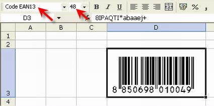 BlogGang.com : : ครูเอก : การพิมพ์ป้ายบาร์โค๊ด (Barcode) ด้วยโปรแกรม Excel