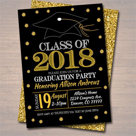 Graduation Party Invitations Graduation Printable Invitation Template