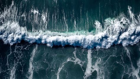 Download Wallpaper 2560x1440 Sea Wave Aerial View Water Surf
