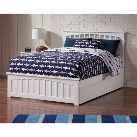 Atlantic Furniture Mission White Full Size Platform Bed With Twin Size