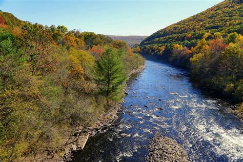 Striking Colors Of Fall Foliage Near Lehigh River Jim Thorpe