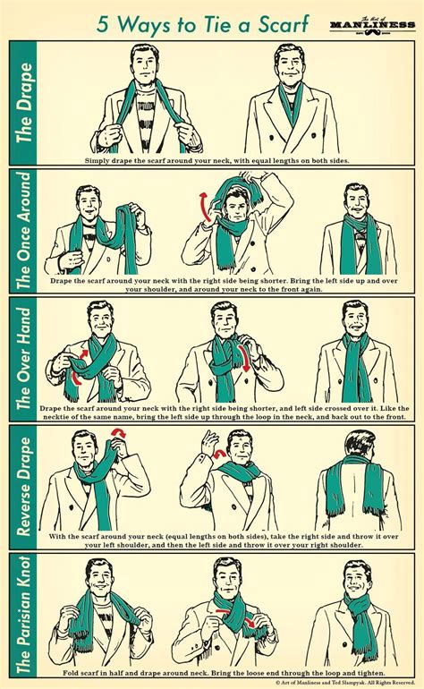 5 Ways To Tie A Scarf Your 60 Second Visual Guide Mens Scarf Fashion