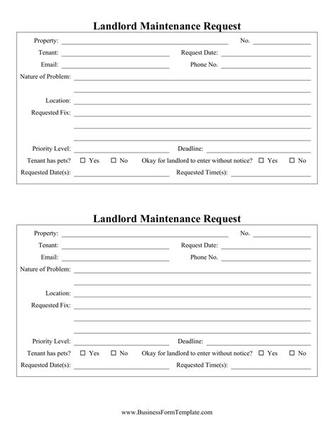 Landlord Maintenance Request Form Fill Out Sign Online And Download