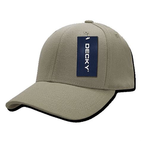 Decky Fitall Fit All Flex Fitted Baseball Caps Hats Men Women Khaki