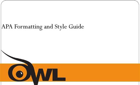 Apa (american psychological association) is most commonly used to cite sources within the social sciences. Owl Purdue Apa Cover Page - Purdue Owl Apa Style Guide ...