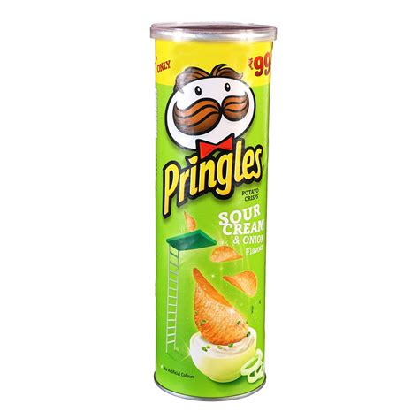 Chips Pringles Potato Crisps Sour Cream And Onion Flavour 110g