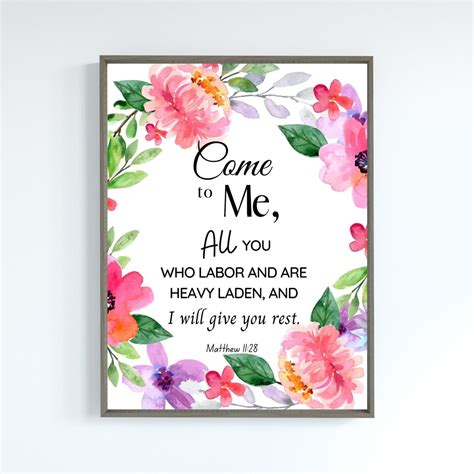 Come To Me All You Who Labor And Are Heavy Laden Matthew 1128 Etsy