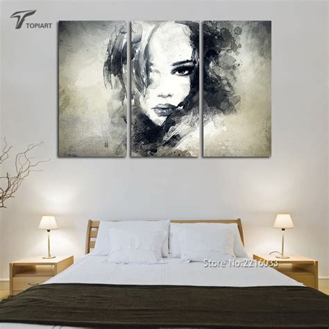 Wall Decor Canvas Painting Watercolor Black And White Art