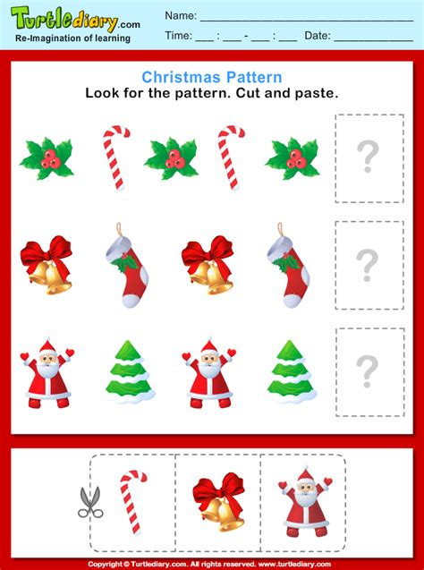 Free Worksheets Christmas Pattern Worksheet Free Math Worksheets