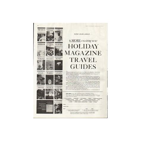 1961 Holiday Magazine Travel Guides Vintage Ad 6 More