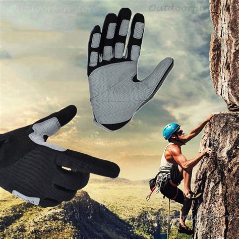 Large Scale Suede Palm Pad Gloves Non Slip Full Finger Climbing