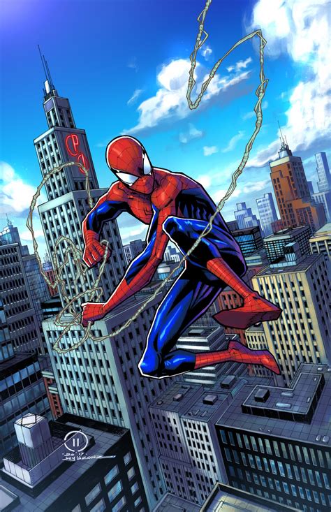 Spidey Swinging Through The City Colors Joey Vazquez Spiderman