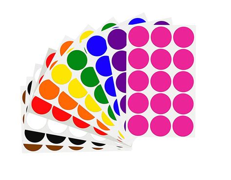 Round Dot Marking Stickers 30mm 125 Inch Colored Adhesive Circle Label
