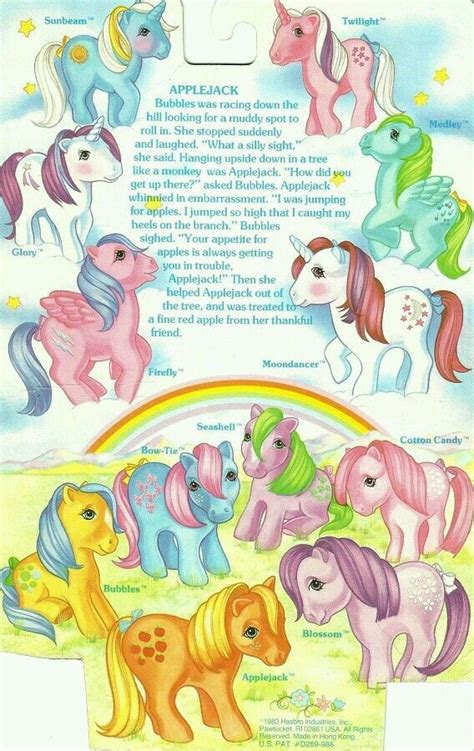 Early 80s Backcard Of My Little Pony Packaging Featuring G1 Ponies G