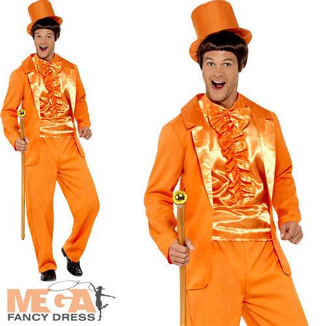 Orange Tuxedo Mens Fancy Dress Dumb Dumber Novelty S Pimp Adult