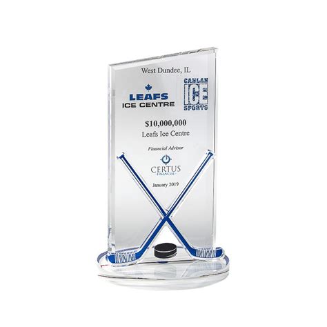 Hockey Themed Custom Crystal Crystals Custom Awards Vodka Bottle