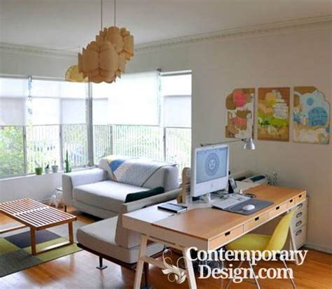 Home office in living room - Contemporary-design | Living room office