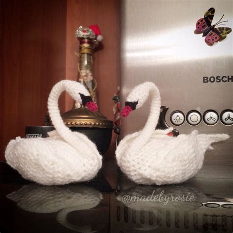 Crochet Swans Agarradores De Ganchillo Adornos De Ganchillo Muñecos