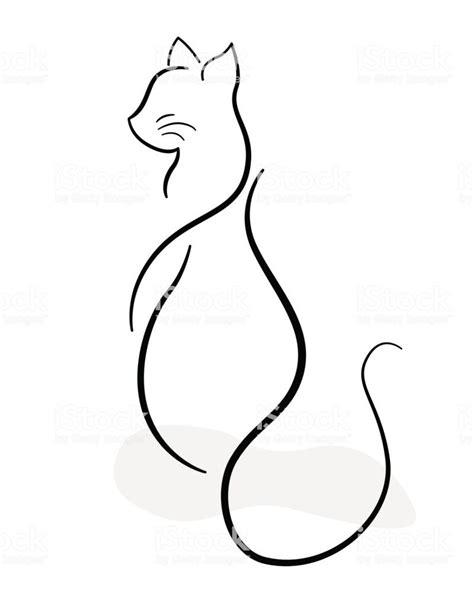 Minimalist Hand Drawing Of A Cat Cat Tattoo Designs Line Drawing